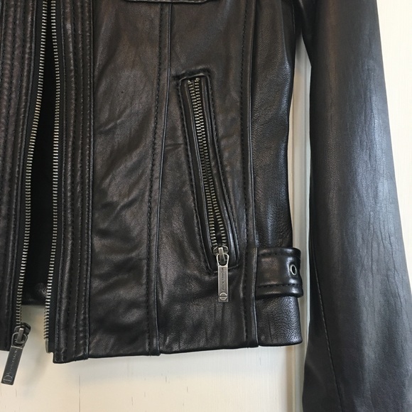 Michael Kors Black Leather Moto jacket - Picture 5 of 8